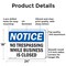 Signmission No Trespassing While Business Is Closed OSHA Notice Sign, Aluminum, 24in W x 18in L, 2PK OS-2PACK-NS-A-1824-L-15003 - alternate 4